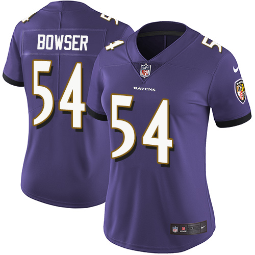 Nike Ravens #54 Tyus Bowser Purple Team Color Women's Stitched NFL Vapor Untouchable Limited Jersey